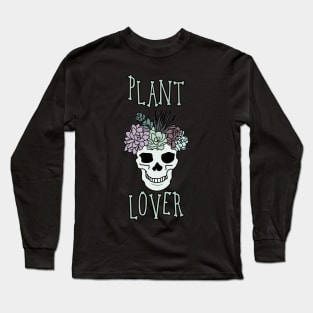 Pretty Aesthetic Skull Succulent Plant Lover Head Long Sleeve T-Shirt